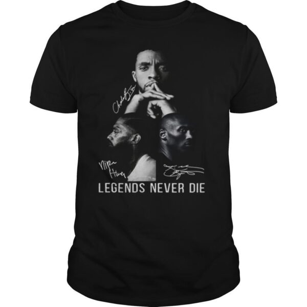 TshirtStation Black Panther Nipsey Hussle And Kobe Bryant Legends Never Die Signature Shirt