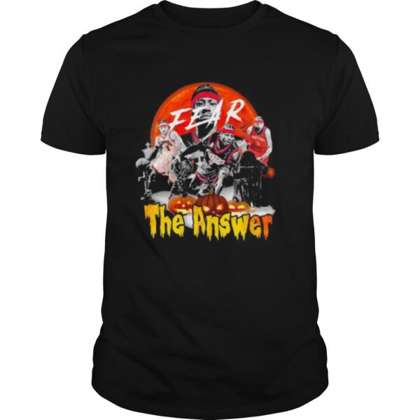 TshirtStation Halloween Fear The Answer Basketball Sunset Shirt