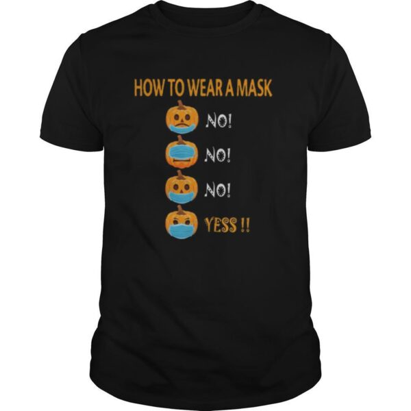 TshirtStation Halloween Pumpkin Wearing Mask Wrong Funny Cute Shirt