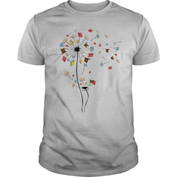 TshirtStation Dandelion Flower Books Fly Shirt