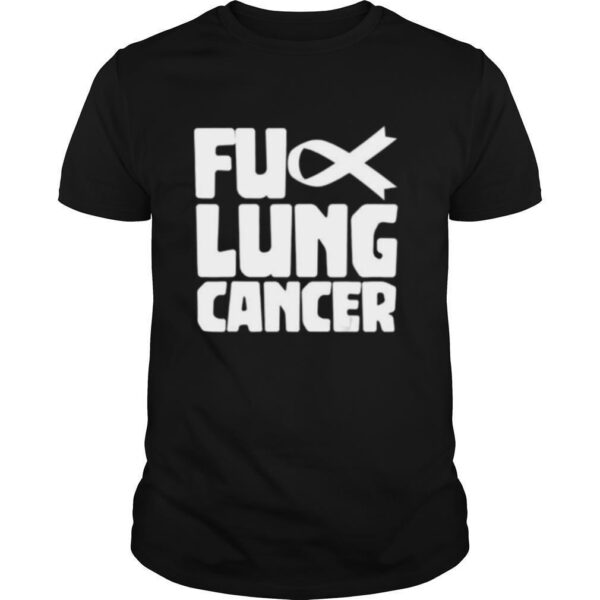 TshirtStation Cancer Warrior White Ribbon Lung Cancer Awareness Shirt