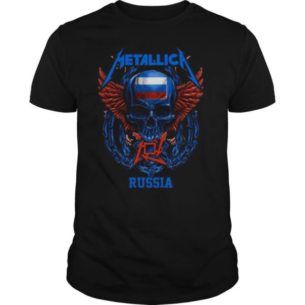 TshirtStation Skull Metallica Russia Flag Shirt
