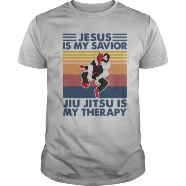 TshirtStation Jesus Is My Savior Jiu Jitsu Is My Therapy Vintage Shirt