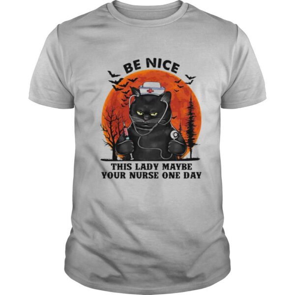 TshirtStation Be Nice This Lady Maybe Your Nurse One Day Halloween Shirt