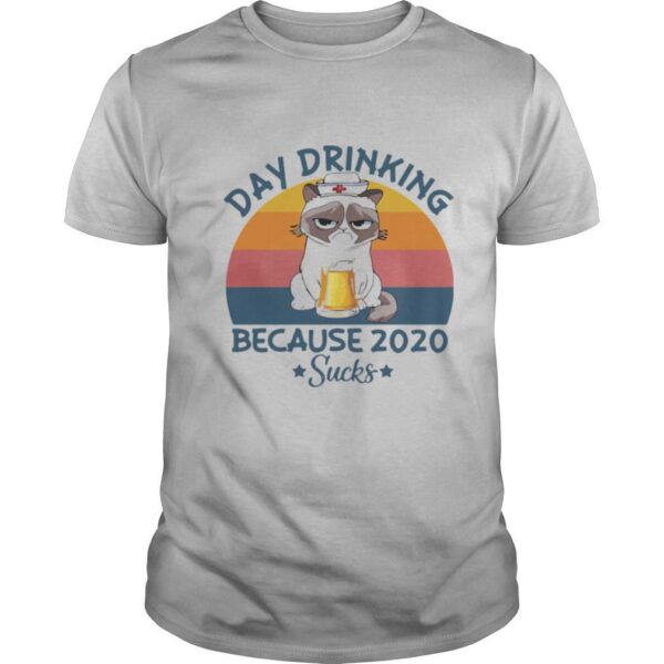 TshirtStation Day Drinking Because Sucks Vintage Retro Shirt