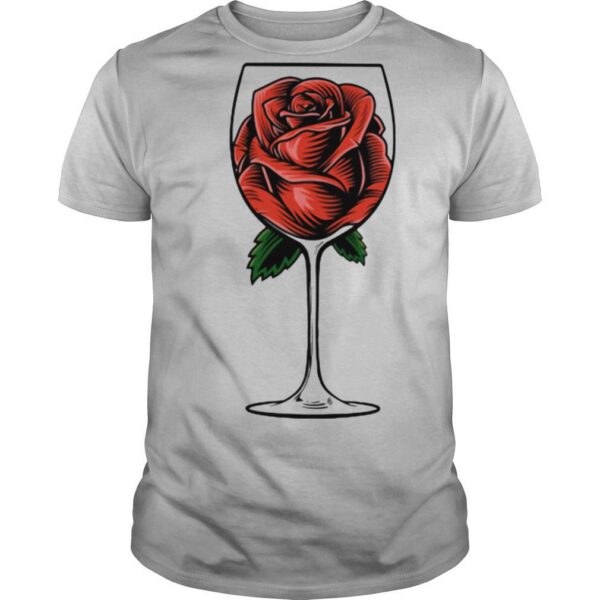 TshirtStation Rose Wine Glass Shirt