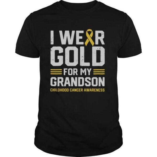 TshirtStation I Wear Gold For My Grandson Childhood Cancer Awareness Gifts Shirt