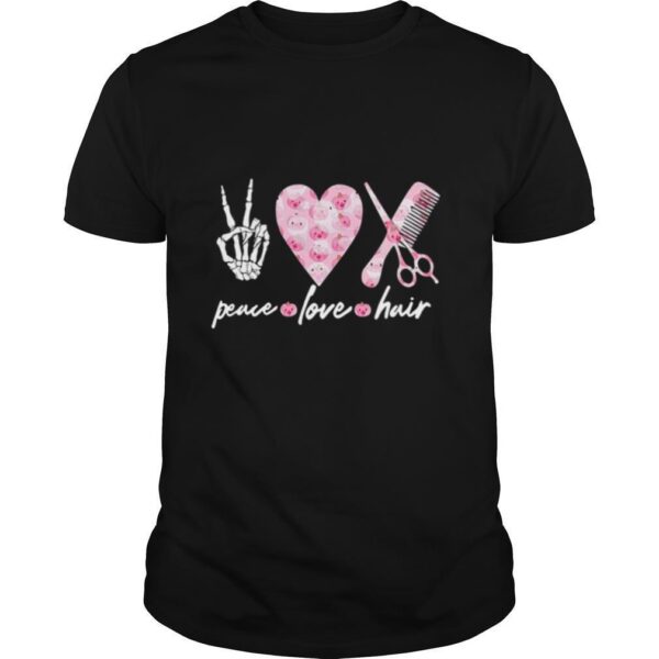 TshirtStation Peace Love Hair Pumpkin Pink Breast Cancer Awareness Shirt