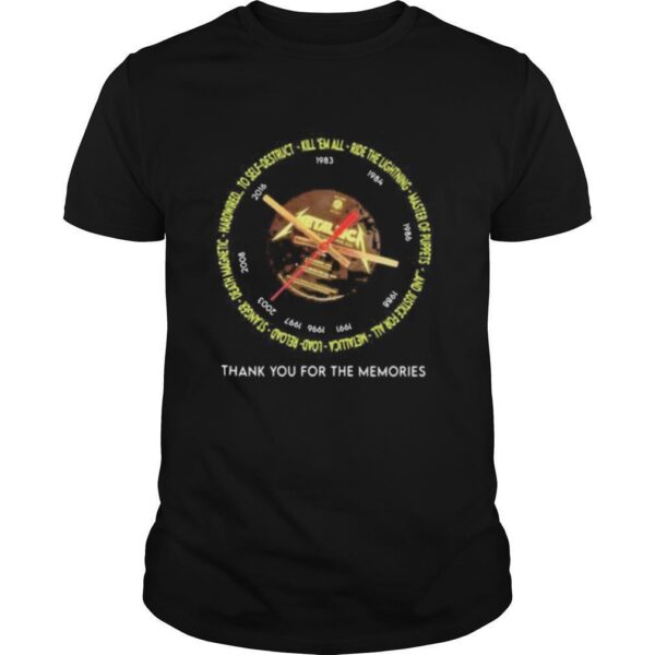 TshirtStation Metallica To Self Kill Em All Ride The Lightning Master Of Puppets And Justice For All Thank You For The Memories Shirt
