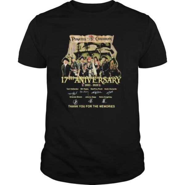 TshirtStation Pirates Of The Caribbean Th Anniversary Thank For The Memories Signatures Shirt