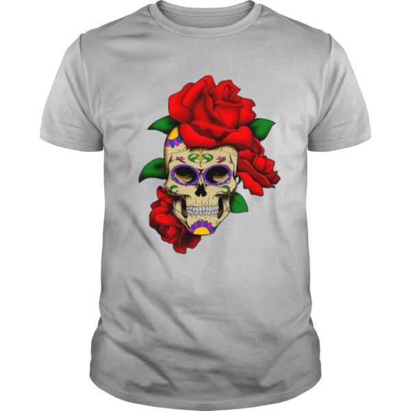 TshirtStation Sugar Skull With Rose Day Of The Dead Dia De Muertos Shirt
