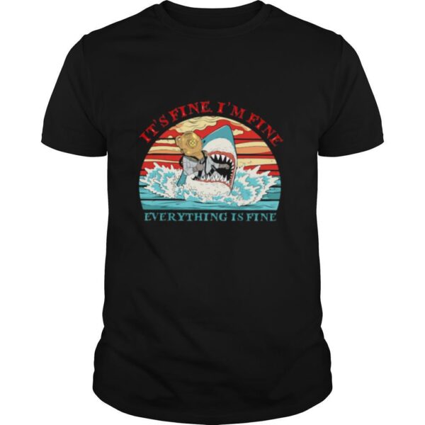 TshirtStation Ite S Fine Ie M Fine Diver Shark Vintage Retro Shirt