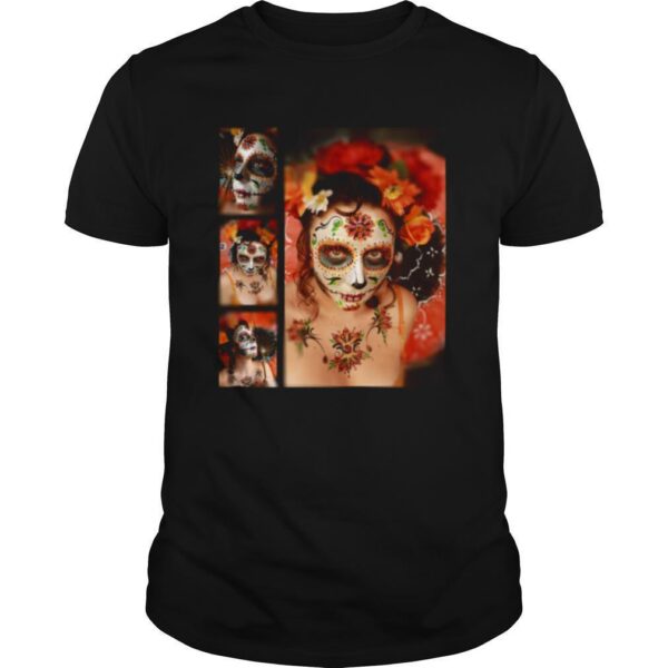 TshirtStation Girl Makeup Skull Dia De Los Muertos Day Of The Dead Shirt