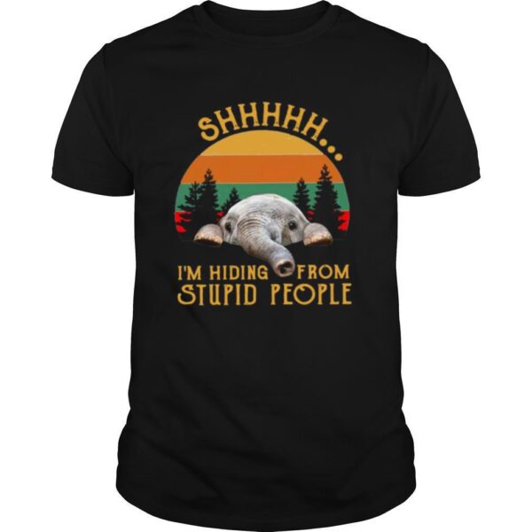 TshirtStation Elephant Ie M Hiding From Stupid People Vintage Shirt