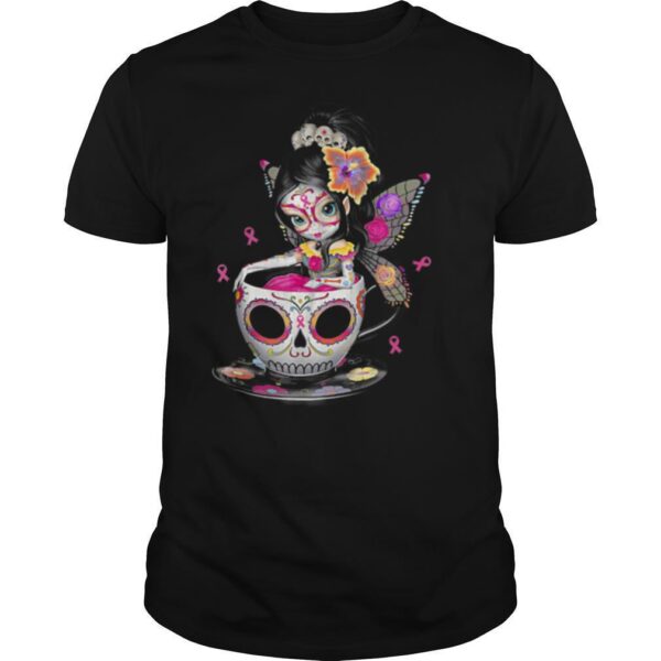 TshirtStation Cute Breast Cancer Girl Sugars Skull Halloween Day Dead Shirt