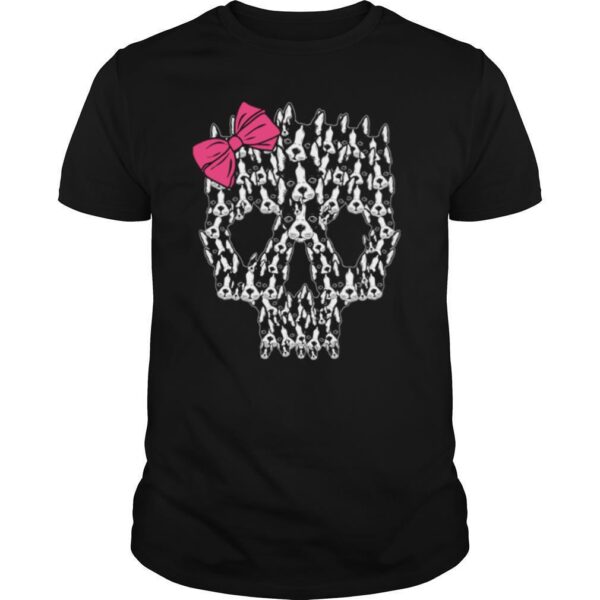 TshirtStation Boston Terrier Sugar Skull Day Of The Dead Muertos Shirt