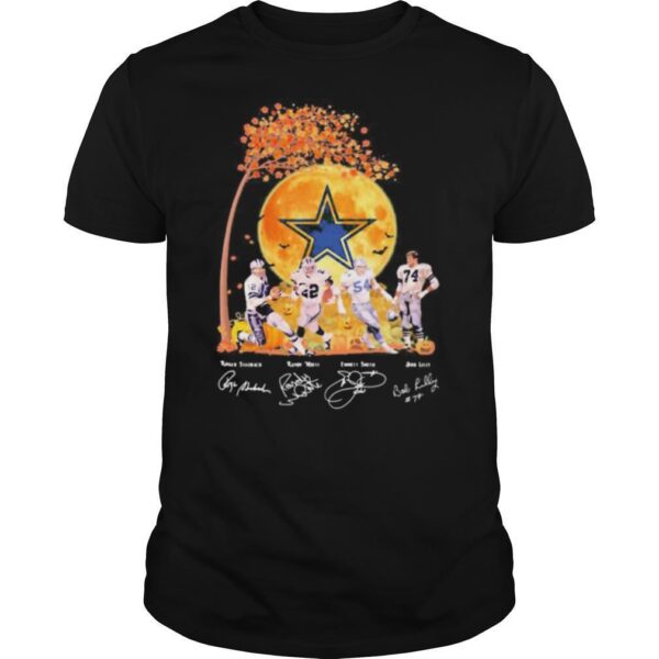 TshirtStation Halloween Dallas Cowboy Football Signatures Moon Shirt