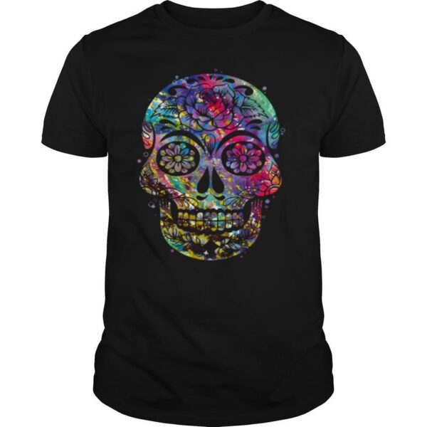 TshirtStation Sugar Skull Watercolor Day Of The Dead Dia De Muertos Shirt