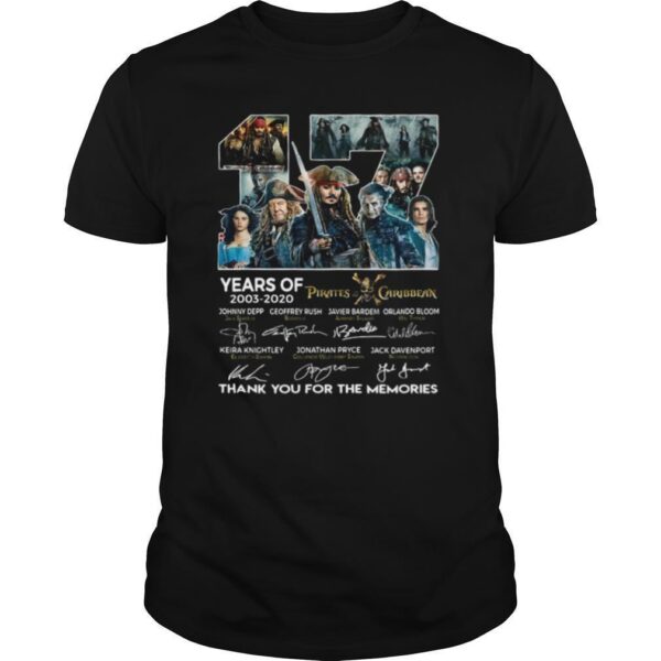 TshirtStation Years Of Pirates Caribbean Thank You For The Memories Signatures Shirt