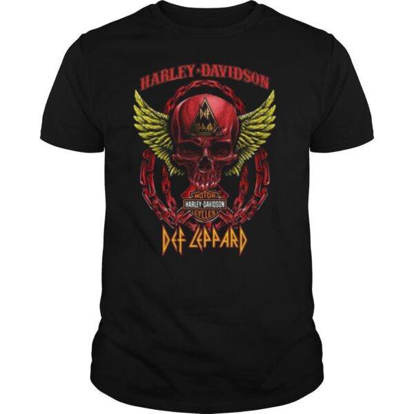 TshirtStation Skull Motor Harley Davidson Cycles Def Leppard Shirt