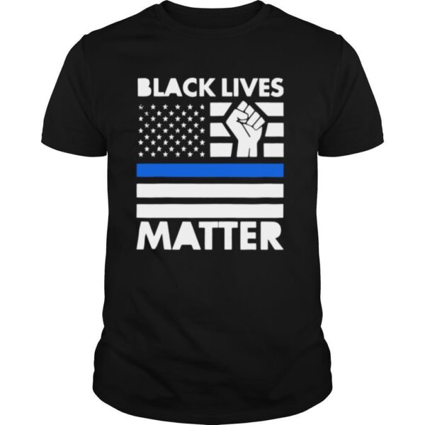 TshirtStation Black Lives Matters Blue Thin Line American Flag Shirt