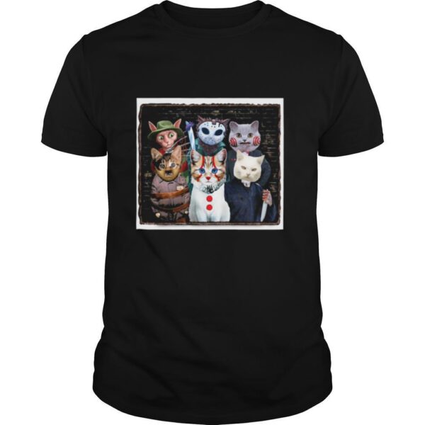 TshirtStation Halloween Cats Horror Characters Friends Shirt