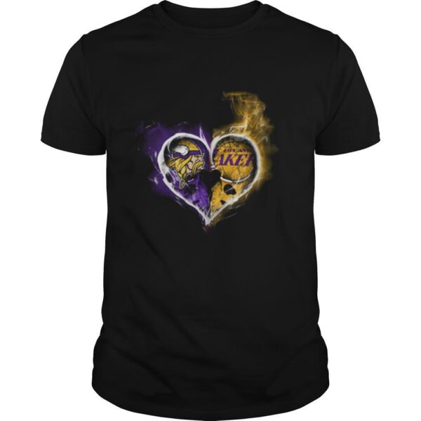 TshirtStation Heart Minnesota Vikings And Los Angeles Lakers Shirt