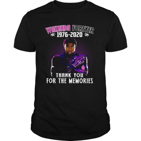 TshirtStation Black Panther Rip Chadwick Wakanda Forever Thank For The Memories Shirt