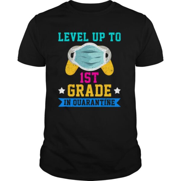 TshirtStation Gamer Mask School Back Level Up To St Grade In Quarantine Shirt