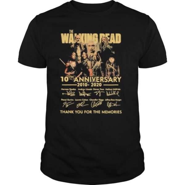 TshirtStation The Walking Dead Th Anniversary Thank For The Memories Signatures Shirt