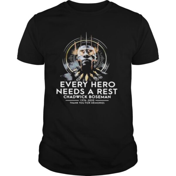 TshirtStation Black Panther Rip Chadwick Every Hero Needs A Rest Thank You For The Memories Shirt