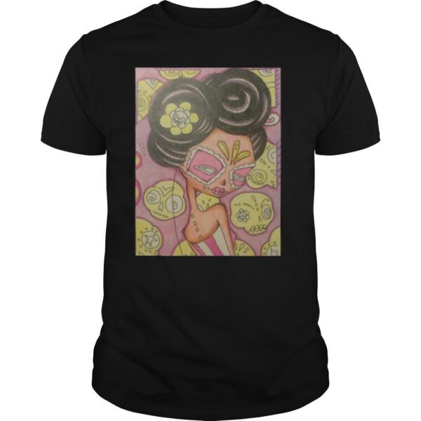 TshirtStation Geisha Gal Sugar Skull Day Of The Dead Shirt