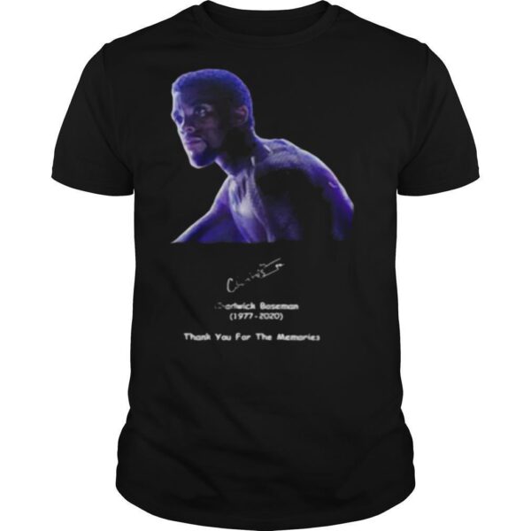 TshirtStation Rip Black Panther Chadwick Boseman Thank You For The Memories Signature Shirt