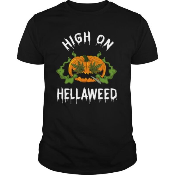 TshirtStation Pumpkin Weed High Onweed Shirt