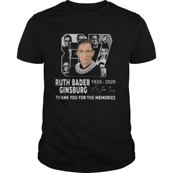 TshirtStation Ruth Bader Ginsburg Years Thank You For The Memories Signature Shirt