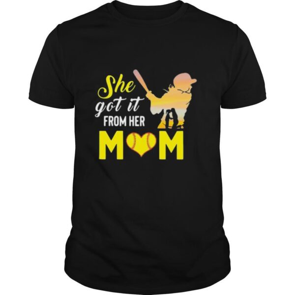 TshirtStation She Got It From Her Mom Softball Shirt