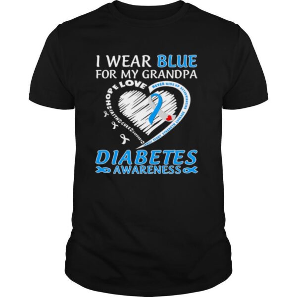 TshirtStation I Wear Blue For My Grandpa Diabetes Awareness Shirt