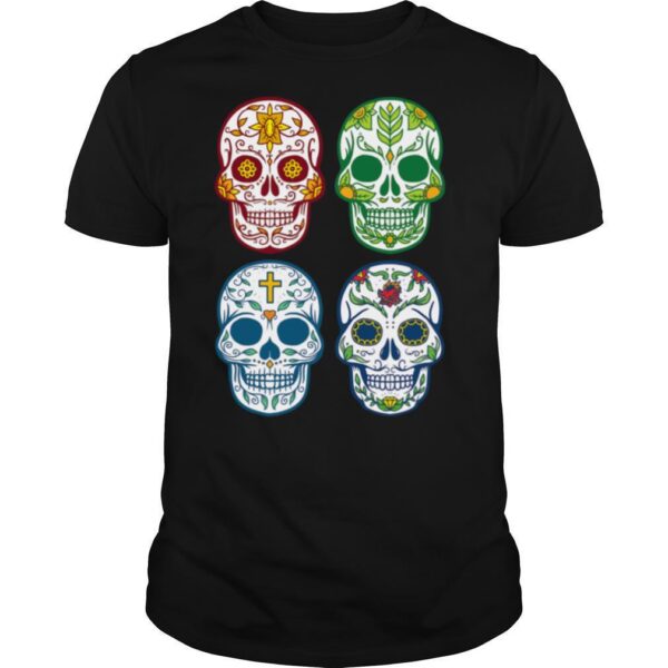 TshirtStation Sugar Skull Color Day Of Dead Dia De Muertos Shirt