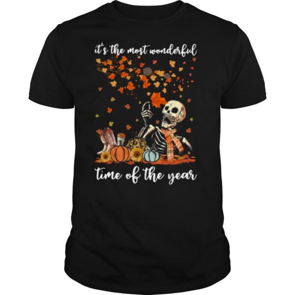 TshirtStation Skeleton Ite S The Most Wonderful Time Of The Year Pumpkin Halloween Shirt