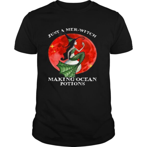 TshirtStation Mermaid Just A Mer Witch Making Ocean Potions Halloween Shirt