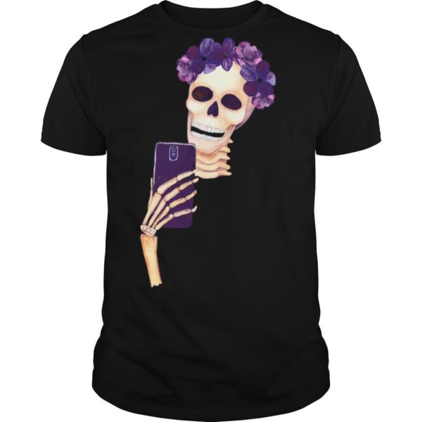 TshirtStation Smiling Girl Skull Dia De Los Muertos Day Of Dead Shirt