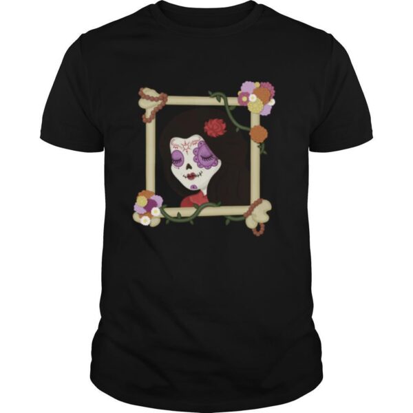 TshirtStation Sugar Skull Girl Beautiful Day Of The Dead Dia De Muertos Shirt