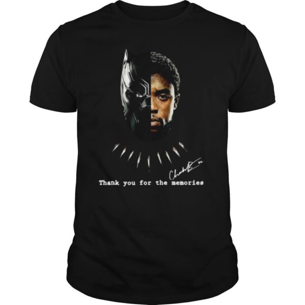 TshirtStation Face Black Panther Chadwick Boseman Thank You For The Memories Signature Shirt