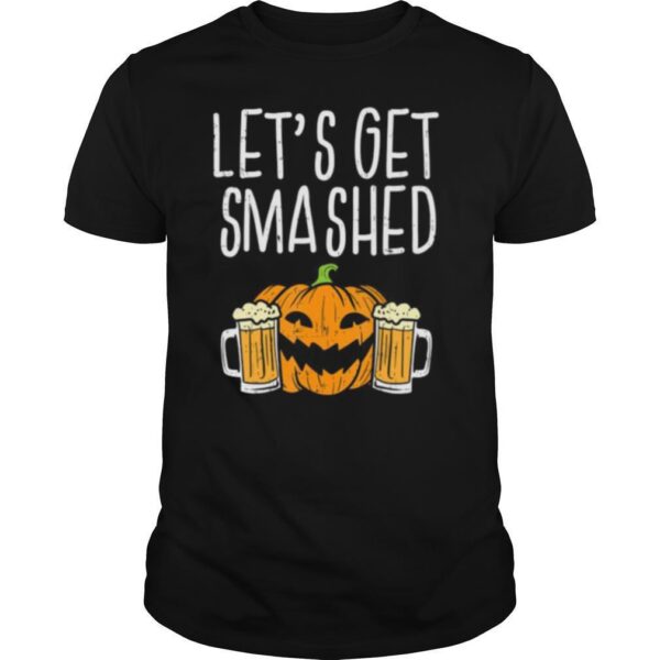 TshirtStation Lets Get Smashed Jack O Lantern Beer Halloween Drinking Shirt