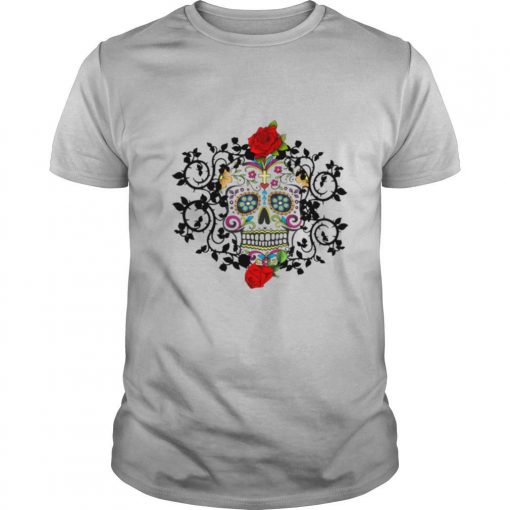 TshirtStation Sugar Skull Roses Day Of Dead Dia De Muertos Vintage Shirt X