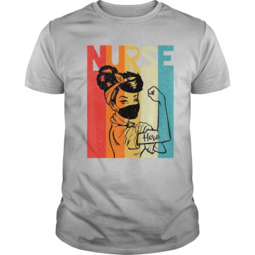 TshirtStation Vintage Rosie The Riveter Nurse Face Mask Edition Shirt X