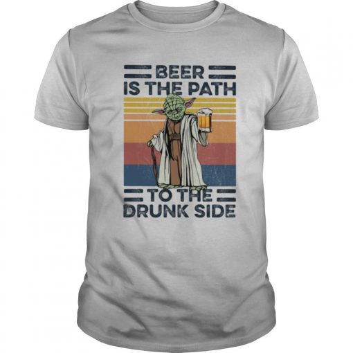 TshirtStation Yoda Beer Is The Path To The Drunk Side Vintage Shirt X