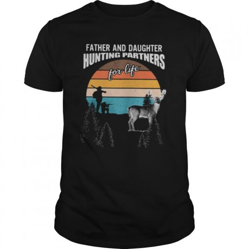 TshirtStation Father And Daughter Hunting Partners For Life Vintage Retro Shirt X