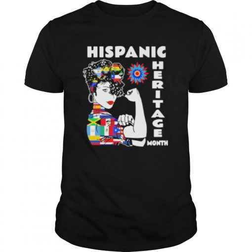 TshirtStation Strong Woman Flags Hispanic Heritage Month Shirt X