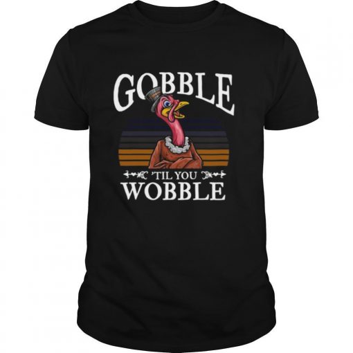 TshirtStation Gobble Til You Wobble Flamingo Vintage Shirt X